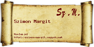 Szimon Margit névjegykártya