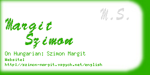 margit szimon business card